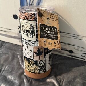 Stainless steel insulated tumbler with cork base 16ozs